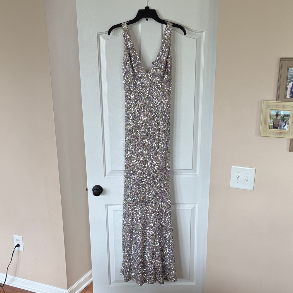 Sparkling Silver Maxi Dress